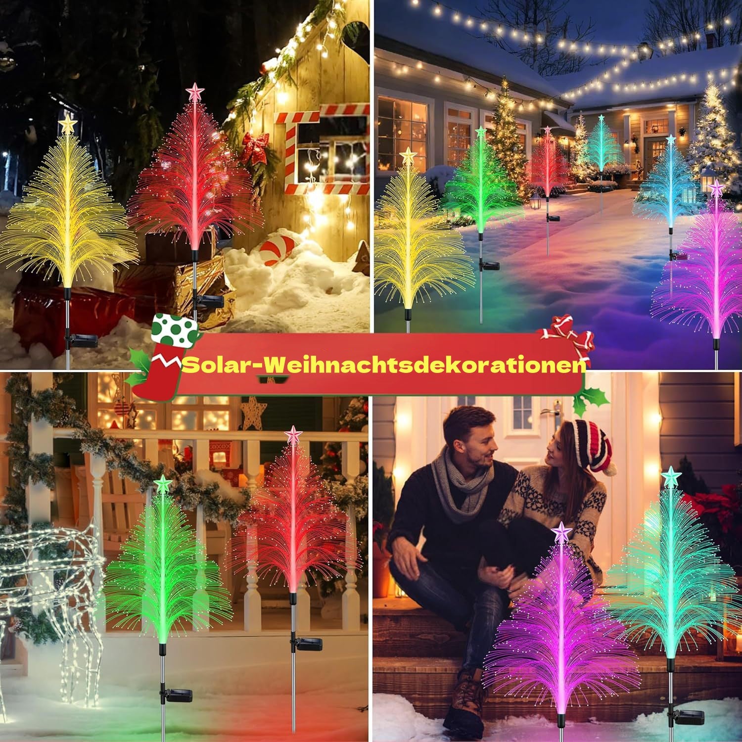 Solar Weihnachtsbaum LED-Faserqualle Lampe – Outdoor Garten & Balkon Dekoration