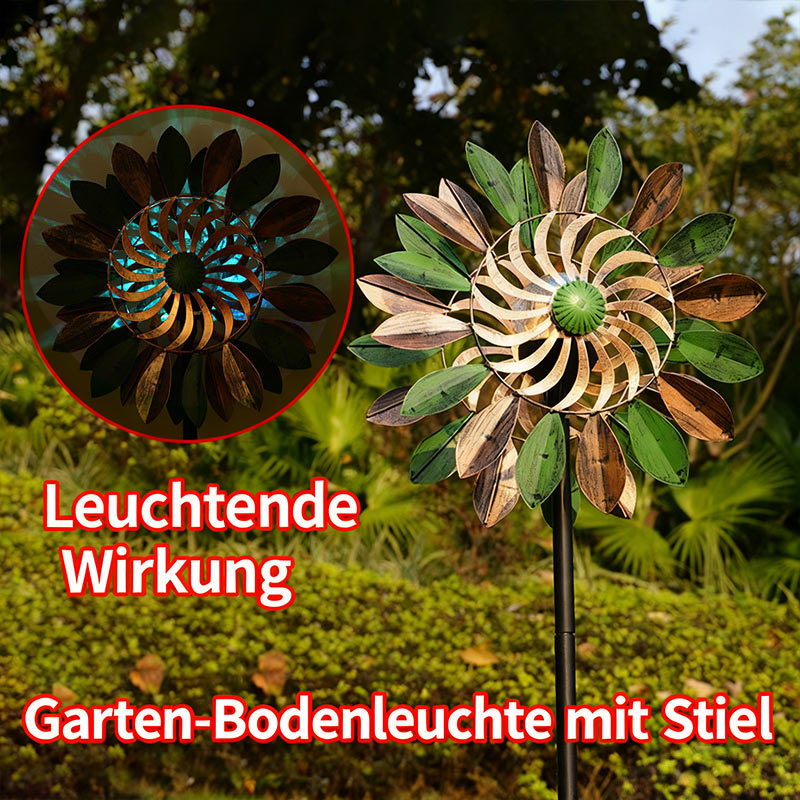 Solar Wind-Drehlicht Außen Garten LED Bodenleuchte Landschaft Rasenplatz Park Dekolicht