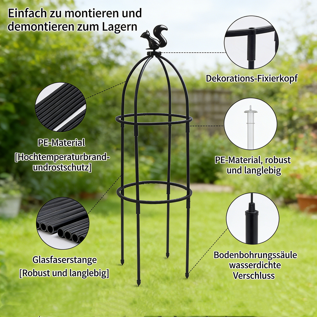 Stabile Rankhilfe für Kletterpflanzen – Rankgitter für Rosen, Clematis & Efeu – Metall/Kunststoff Pflanzenstütze für Garten & Balkon – Rankstab für Stephania Erecta – Verschiedene Größen