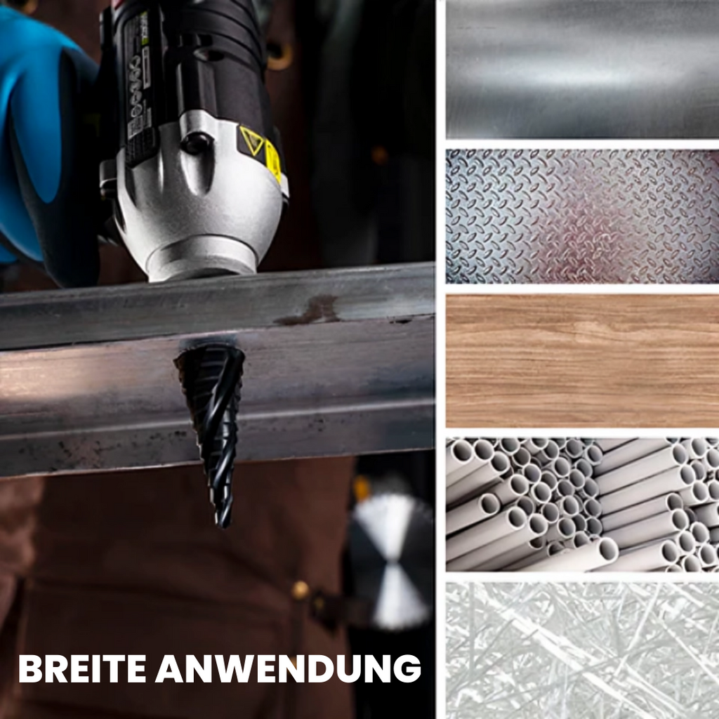 Stufenbohrer mit 6-Kant-Schaft Bohrungen in Sekunden