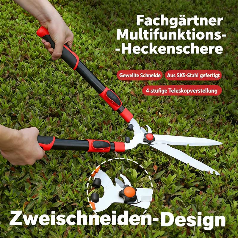 Teleskop Gartenschere Zweifach Nutztbar Hecken- & Astschere SK5 Stahl Ergonomisch