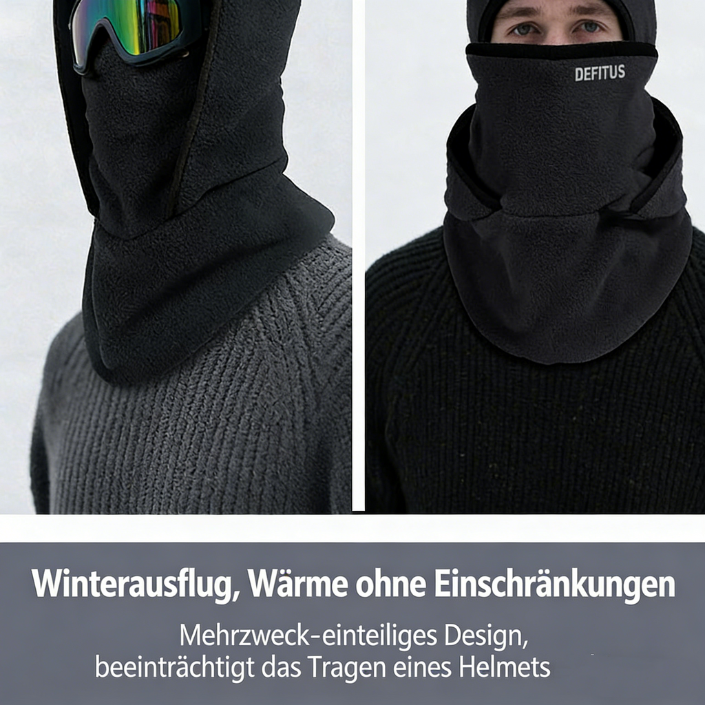Thermische Winter‑Kapuze mit integrierter Gesichtsmaske – Winddicht & Warm für Radfahren, Skifahren & Outdoor
