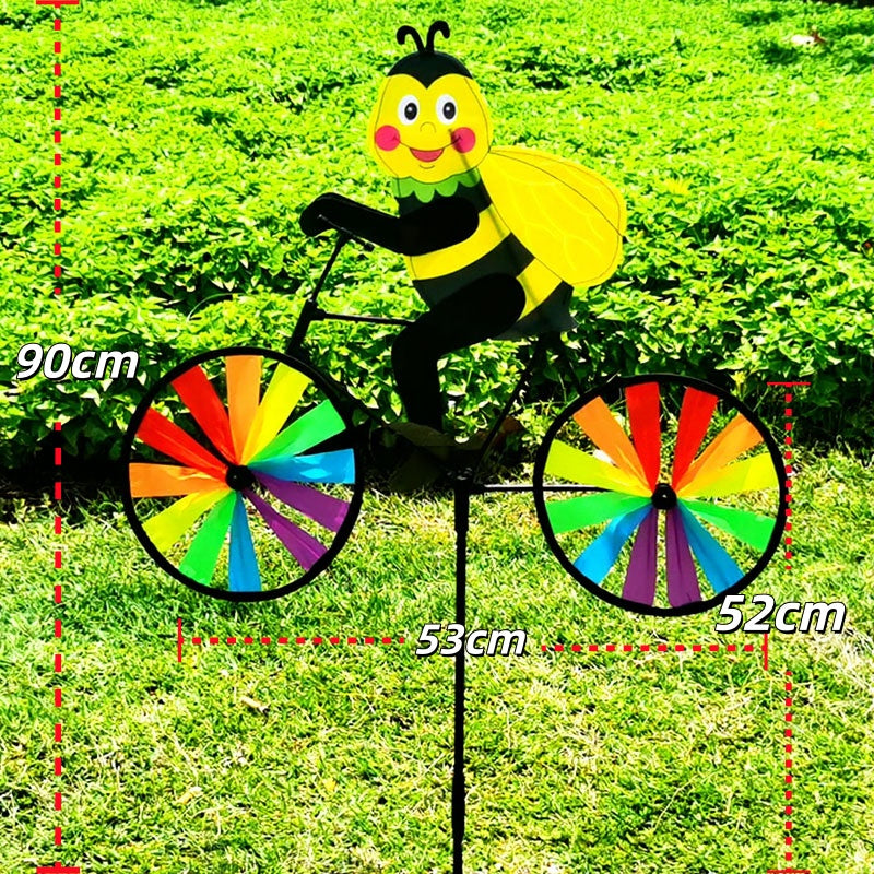 Tier Fahrrad Windrad Kinder 3D Outdoor Windspiel Garten Kindergarten Deko Windmühle