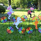 Tier Fahrrad Windrad Kinder 3D Outdoor Windspiel Garten Kindergarten Deko Windmühle
