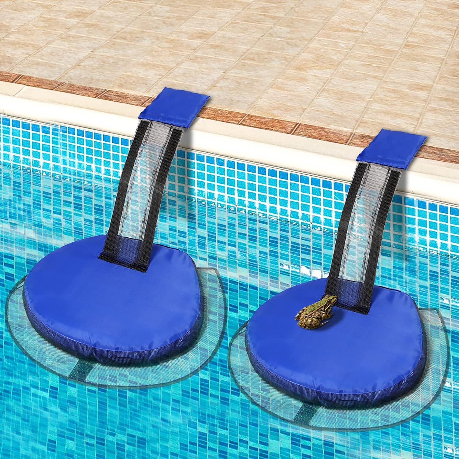 Tierrettungsrampe für den Pool – Schutz für Frösche, Bienen & Kleintiere – Fluchtweg-Matte zur Tierrettung – Blau