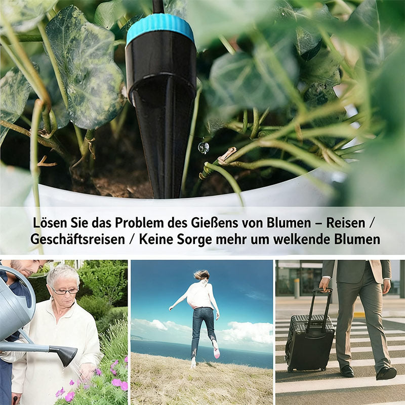 Tropfbewässerung Set mit 10 Tropfern Automatische Pflanzenbewässerung für Indoor Blumen und Sukkulenten
