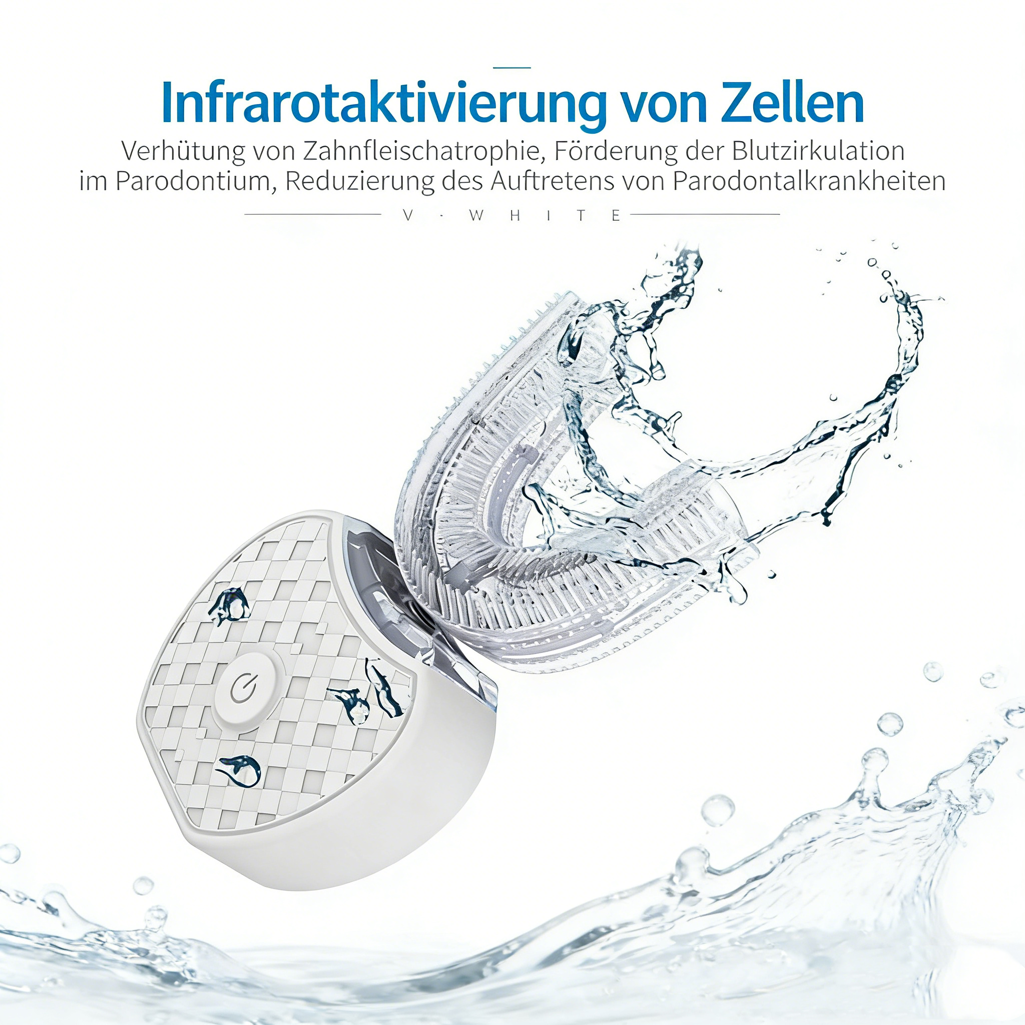 U-förmige Elektrische Zahnbürste – Vollständiger Mundreiniger für Kinder und Erwachsene, Zahnweißgerät