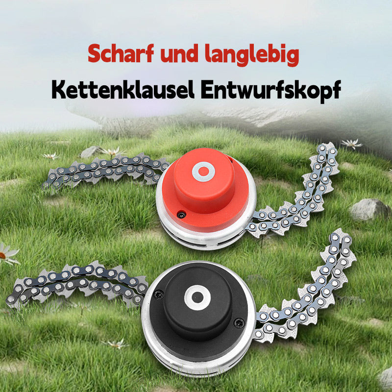 Universal Freischneider Schneidkopf – multifunktionaler Trimmeraufsatz mit Kette für Motorsense & Rasentrimmer
