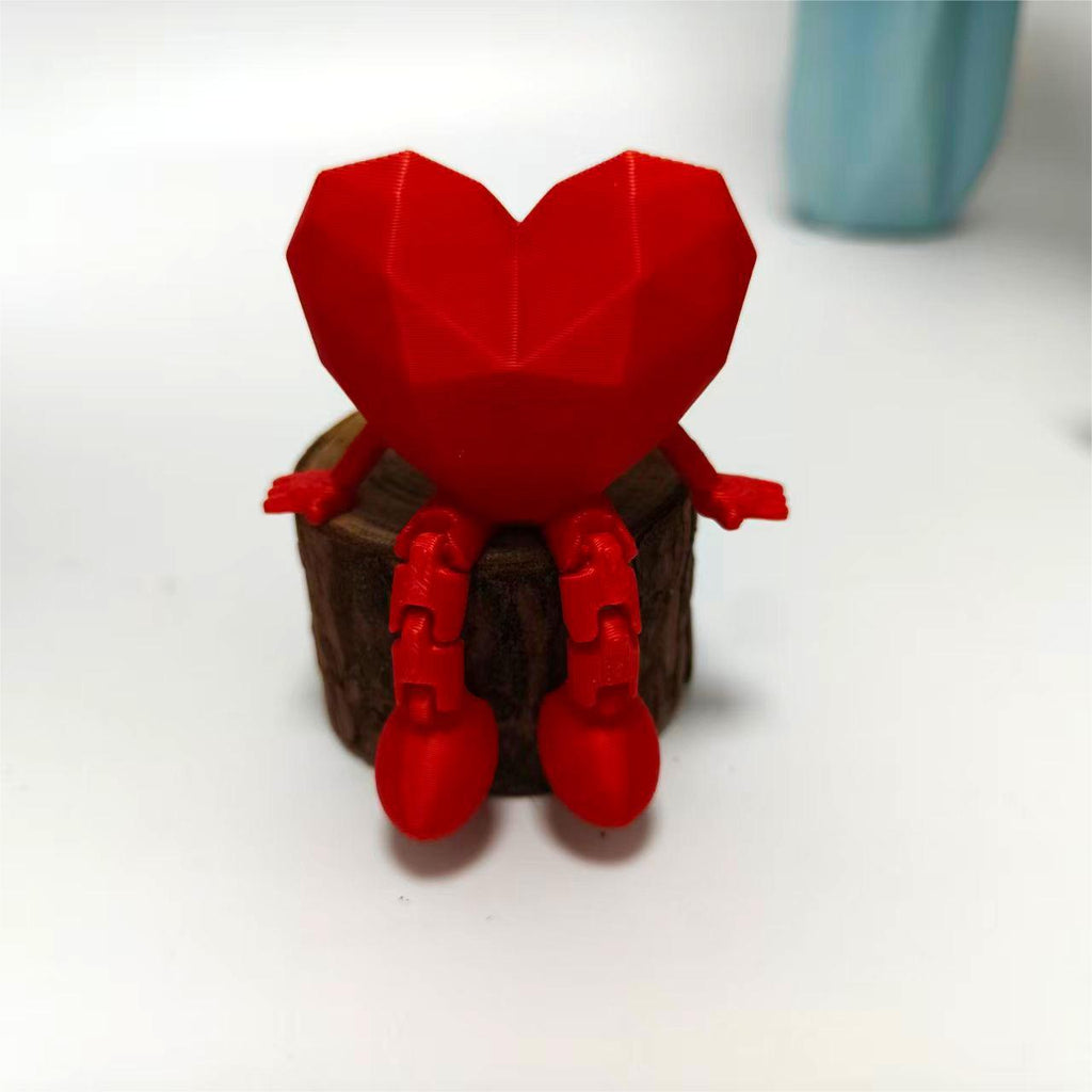 4*Valentinstagsgeschenk "Rosen-Ritter" – 3D-Druck Figur mit Herz & Rose – Bewegliches Gliedermännchen als Liebesbeweis – Süße Deko & Romantische Geschenkidee