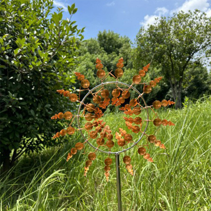 Vintage Eisen Windmühle – Windspiel Dekoration für Garten und Hof im Freien