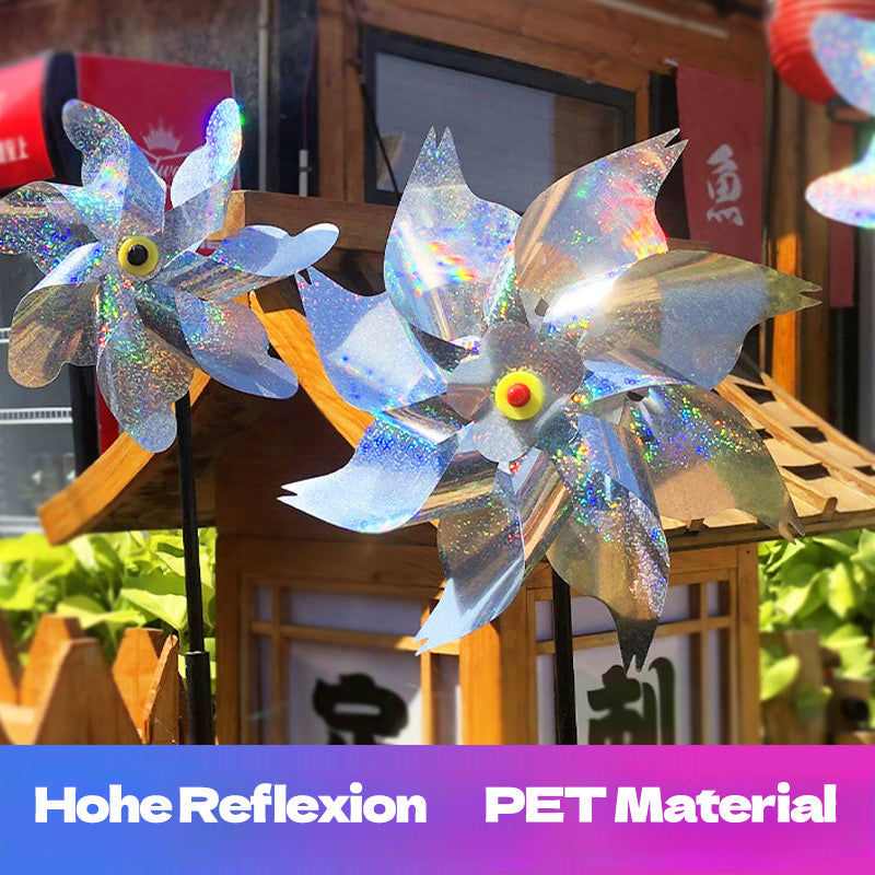 Vogelscheuche Windrad – Reflektierendes Abwehrgerät gegen Vögel mit Laser-Effekt