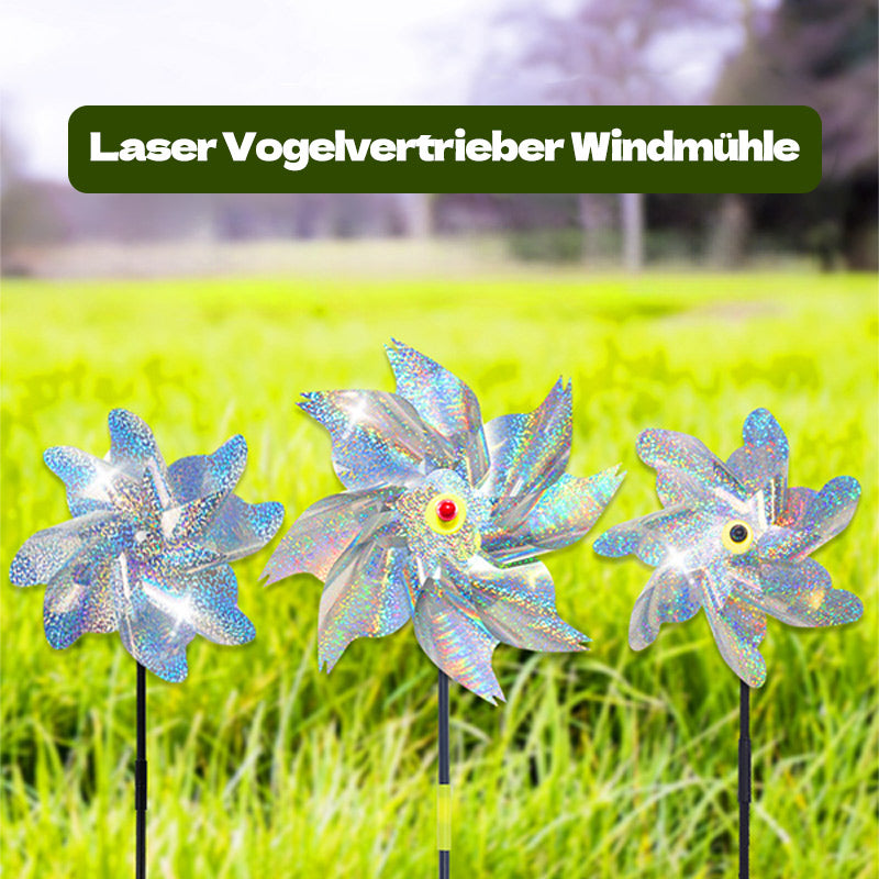 Vogelscheuche Windrad – Reflektierendes Abwehrgerät gegen Vögel mit Laser-Effekt