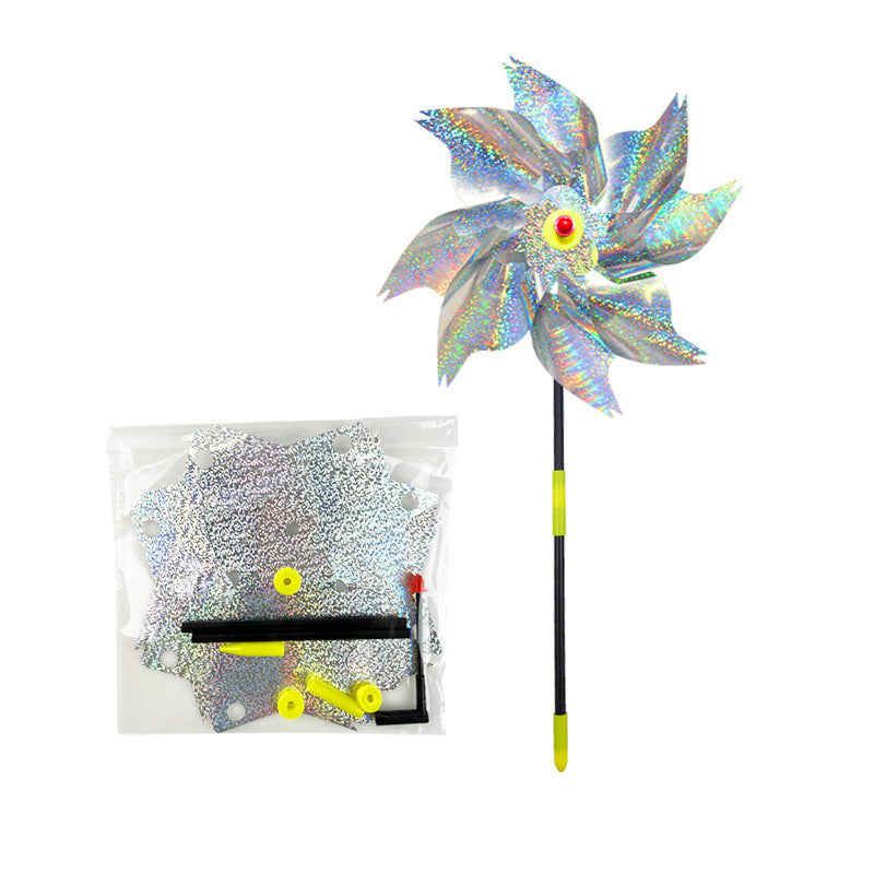 Vogelscheuche Windrad – Reflektierendes Abwehrgerät gegen Vögel mit Laser-Effekt