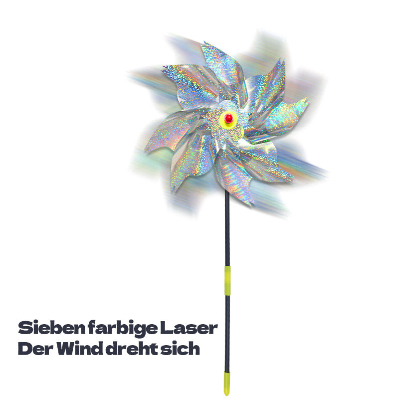 Vogelscheuche Windrad – Reflektierendes Abwehrgerät gegen Vögel mit Laser-Effekt