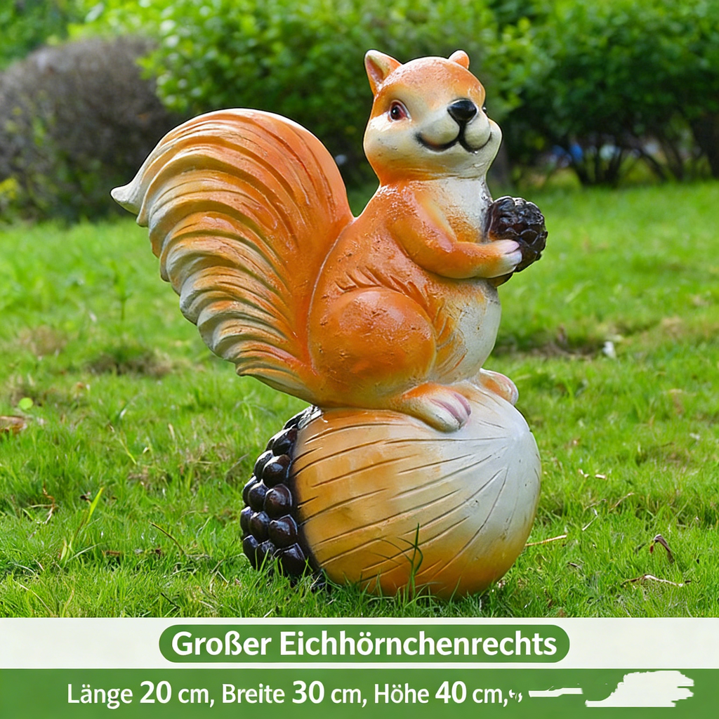 Realistisches Eichhörnchen für den Baum – Gartenfigur zum Aufhängen – Wetterfeste Baumdeko aus Kunstharz – Täuschend echte Tierfigur – Braun