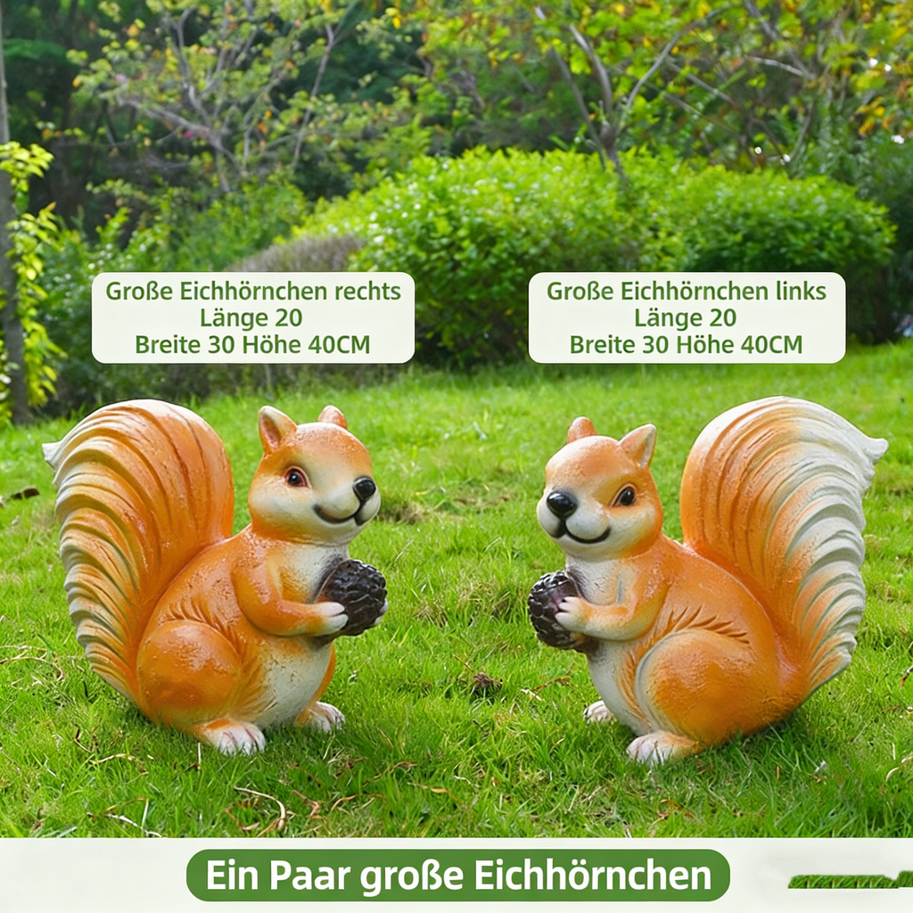 Realistisches Eichhörnchen für den Baum – Gartenfigur zum Aufhängen – Wetterfeste Baumdeko aus Kunstharz – Täuschend echte Tierfigur – Braun
