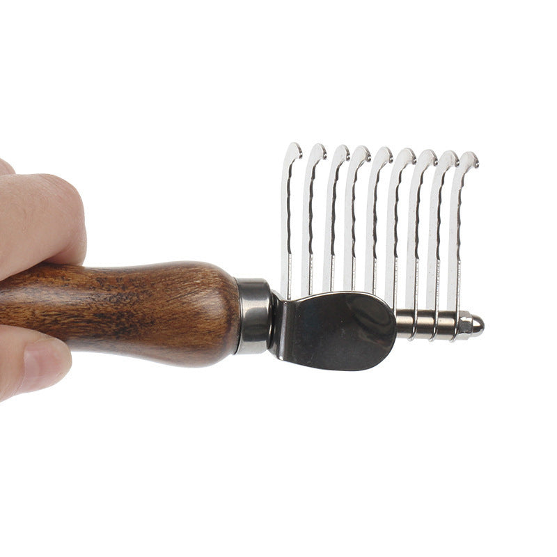 Walnussholz Entfilzungskamm für Hunde – Fellkamm und Grooming Werkzeug zur Knotenentfernung