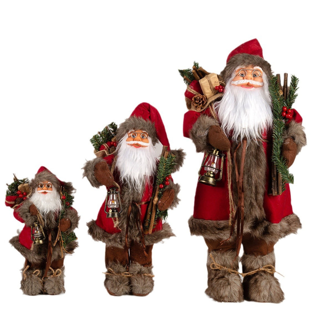 Weihnachten Figur in roter Kleidung Stehendes Deko Puppen Ornament Weihnachtsmann Heim Deko