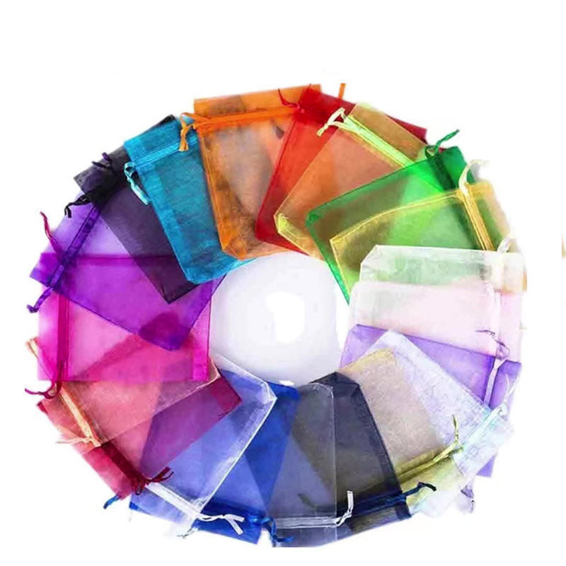 Weihnachten Süßigkeitenbeutel Perlen Organza Beutel Transparent Geschenkbeutel Zugbeutel