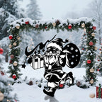 Weihnachts Metall Silhouette Gartenstecker – Santa Outdoor Deko für Rasen & festliche Atmosphäre