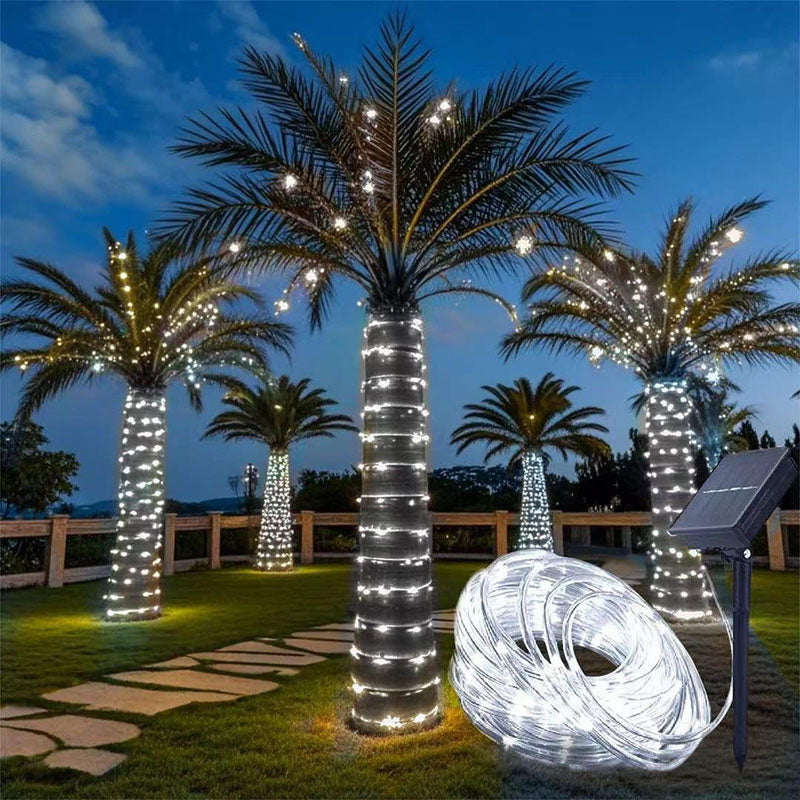 Solar Schlauchlicht Outdoor Garten Deko LED Lichterkette Regenbogen Rohr Weihnachtsbeleuchtung