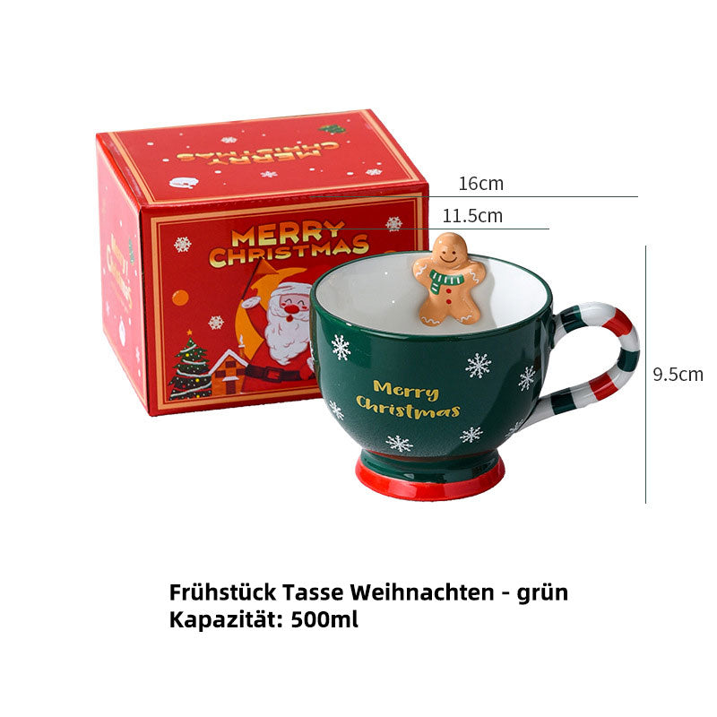 Weihnachtsbecher Kaffeetasse Keramiktasse Cartoon Kreative Festliche Tasse Weihnachtsgeschenk