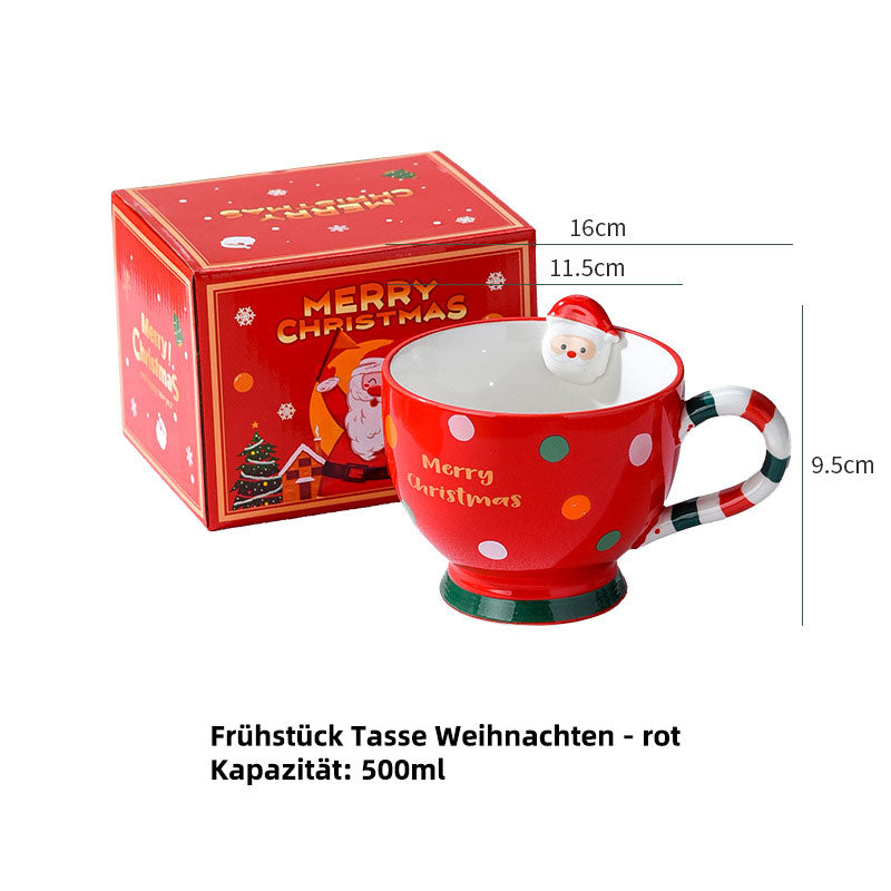 Weihnachtsbecher Kaffeetasse Keramiktasse Cartoon Kreative Festliche Tasse Weihnachtsgeschenk