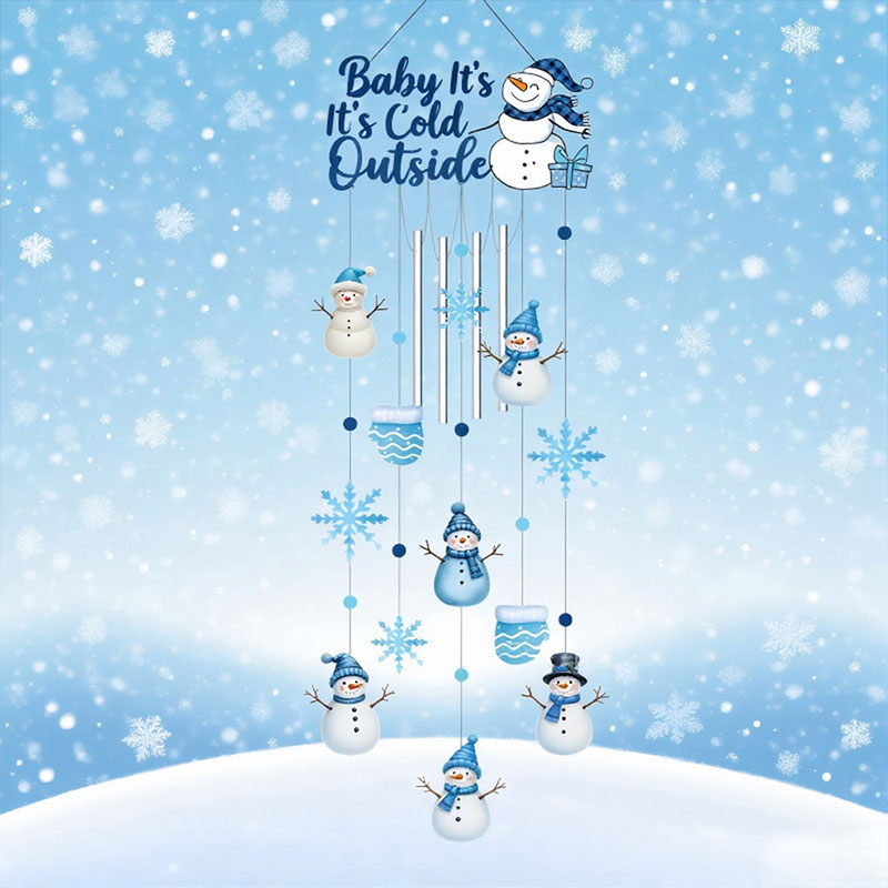 Weihnachtsdeko Schneemann Windspiel Doppelseitig Bunte Drucke Für Außen Garten Festliche Figur