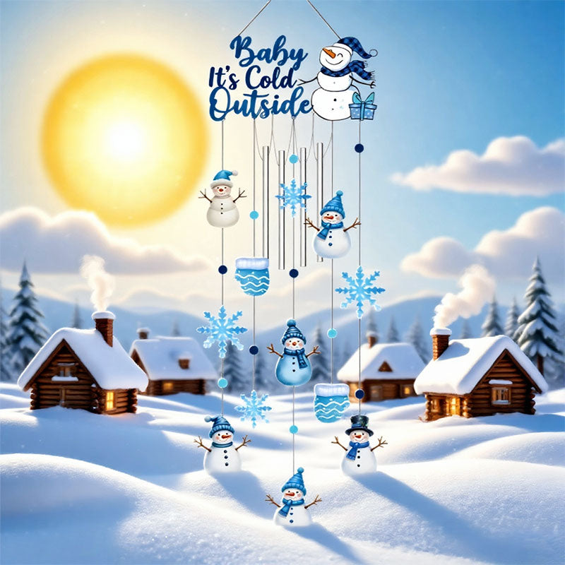 Weihnachtsdeko Schneemann Windspiel Doppelseitig Bunte Drucke Für Außen Garten Festliche Figur