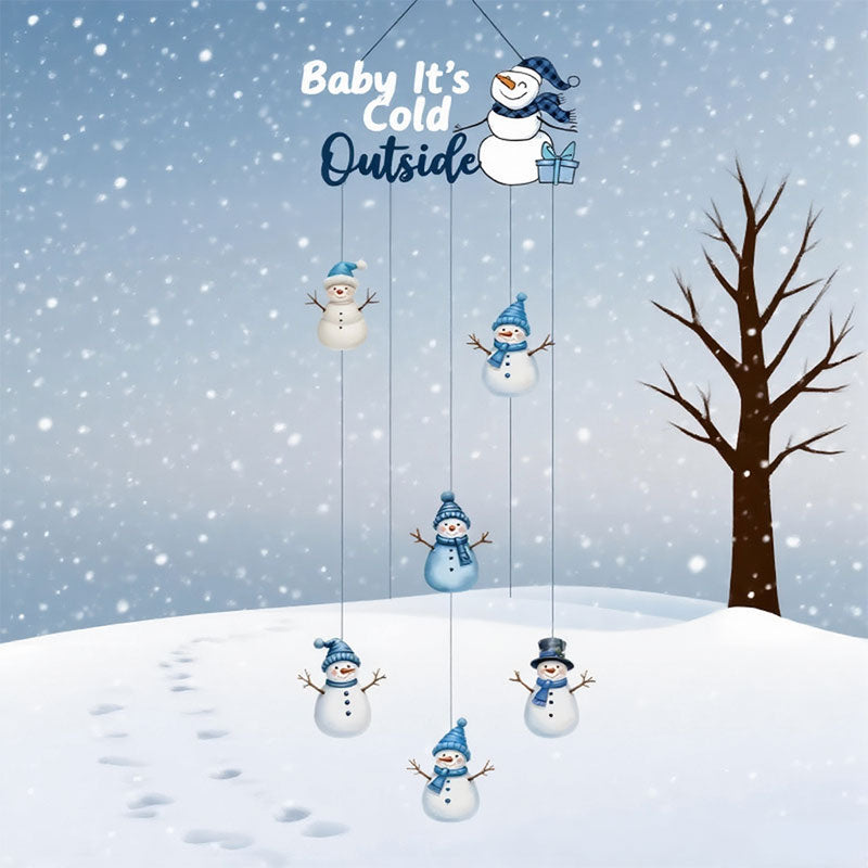 Weihnachtsdeko Schneemann Windspiel Doppelseitig Bunte Drucke Für Außen Garten Festliche Figur