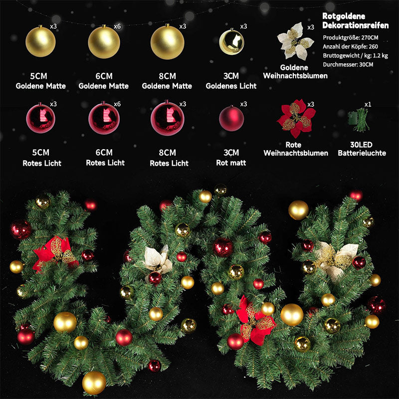 Weihnachtsgirlande Deko – Schneeflocken Samt Girlande