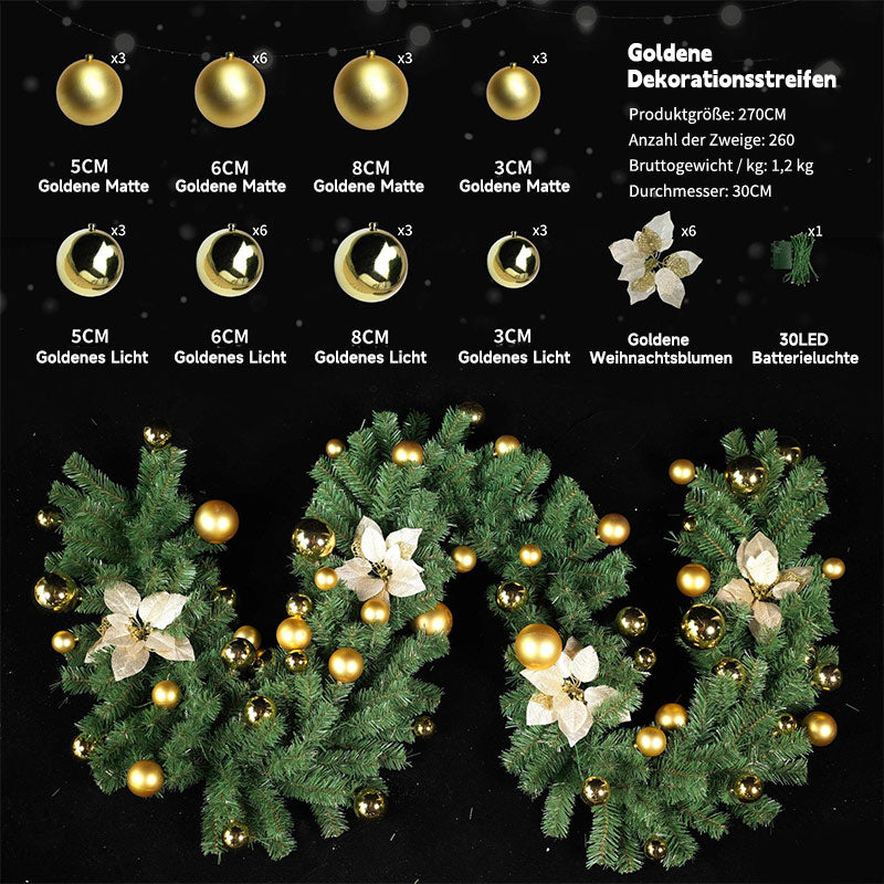 Weihnachtsgirlande Deko – Schneeflocken Samt Girlande