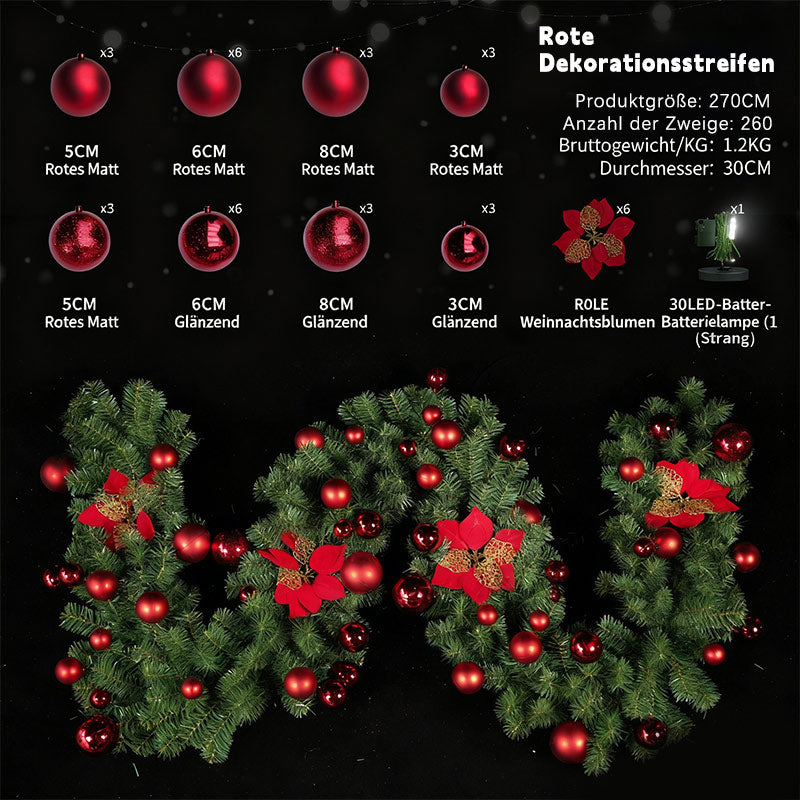 Weihnachtsgirlande Deko – Schneeflocken Samt Girlande