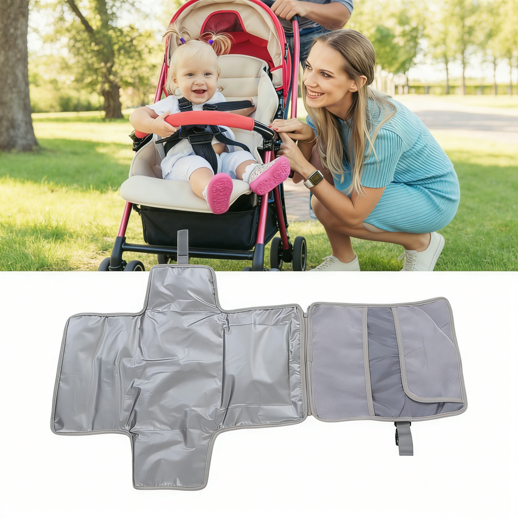 Wickelunterlage für Unterwegs – Tragbare & wasserdichte Wickelmatte für Babys – Abwischbare Wickelhilfe für die Wickeltasche – Universal Design für Neugeborene