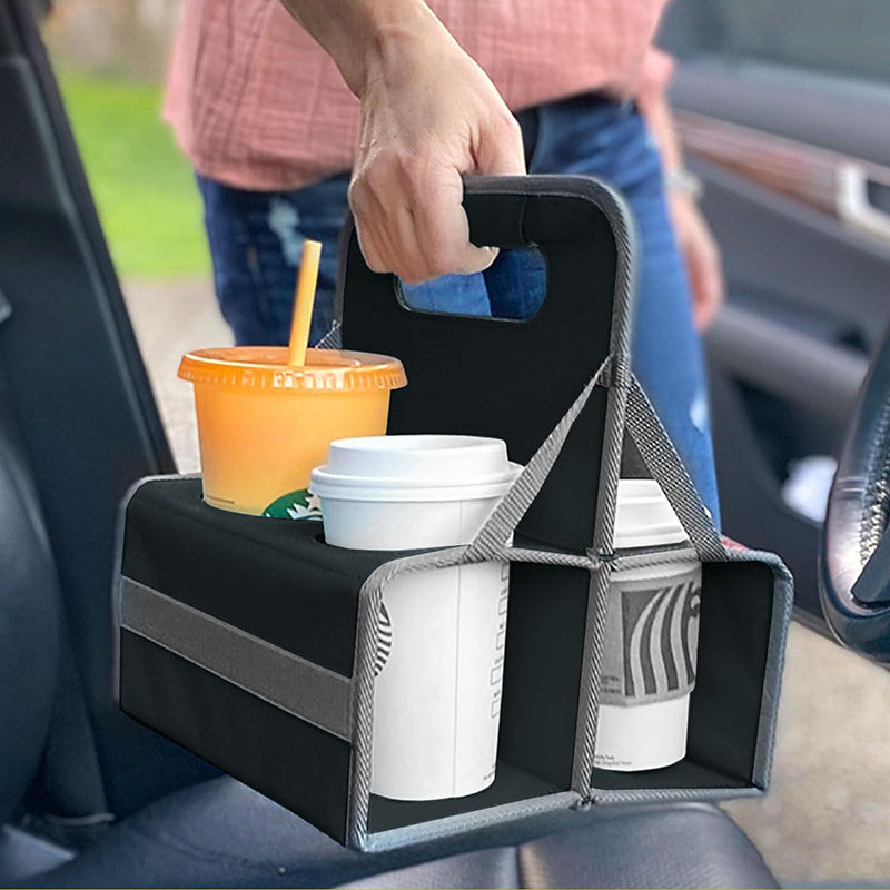 Wiederverwendbarer Getränkehalter für 2 Tassen – Oxford-Tasche für Kaffee, Bubble Tea & Blumen – Nachhaltig & Faltbar