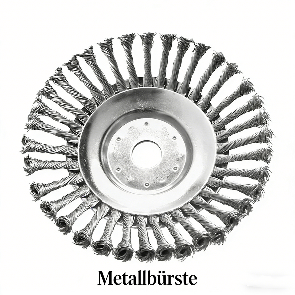 Wildkrautbürste für Motorsense – Robuste Stahlbürste für Freischneider – Unkrautbürste für Pflastersteine & Ecken – Universelle Aufnahme für Benzin-Motorsensen