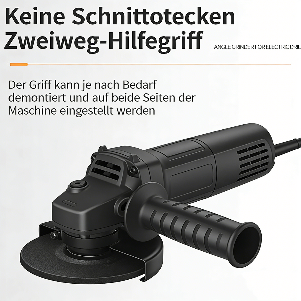 Winkelschleifer-Adapter für Bohrmaschinen – Multifunktionaler Umbausatz für Handbohrmaschine – Umrüstset zum Trennen & Schleifen – Inkl. Schutzhaube & Handgriff