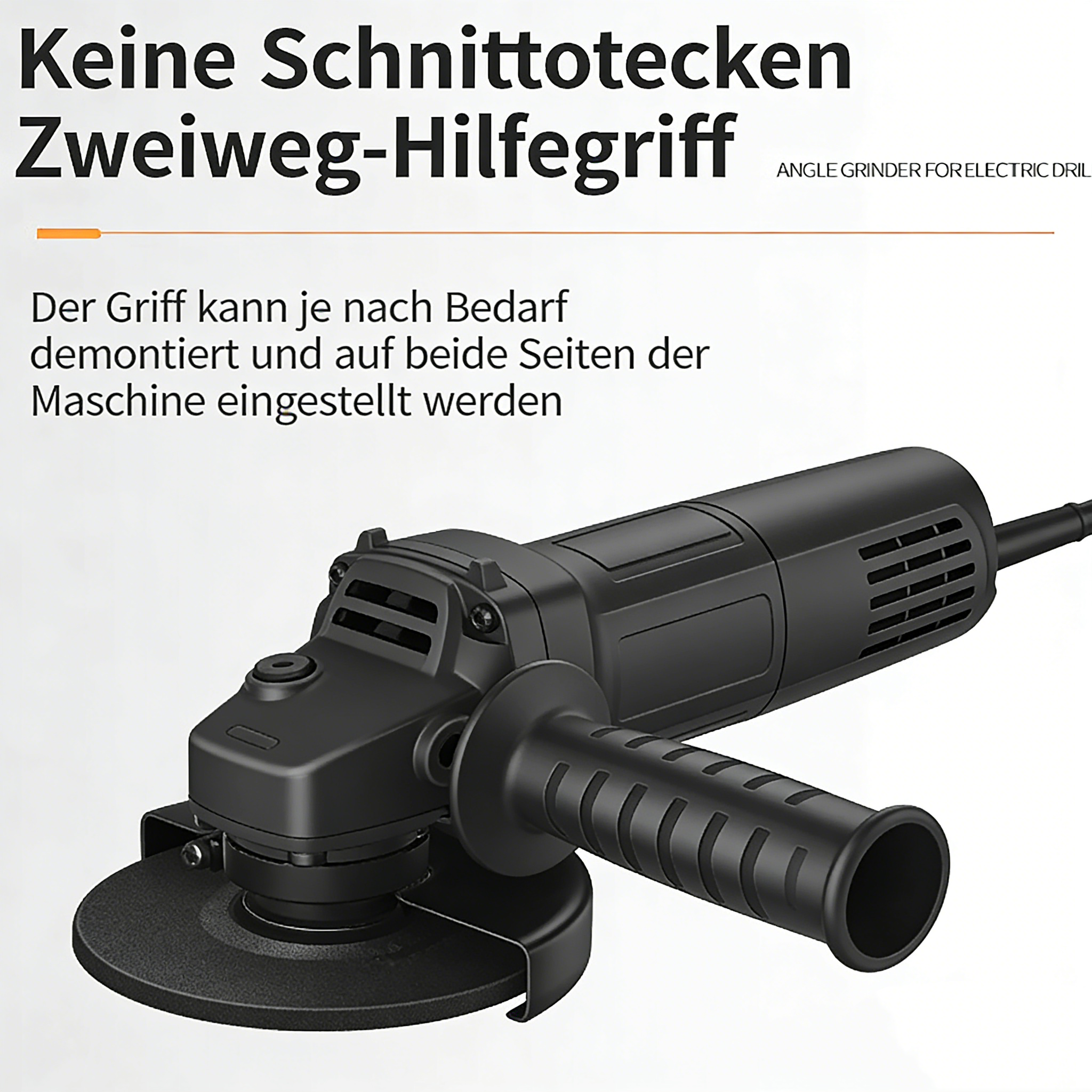 Winkelschleifer-Adapter für Bohrmaschinen – Multifunktionaler Umbausatz für Handbohrmaschine – Umrüstset zum Trennen & Schleifen – Inkl. Schutzhaube & Handgriff