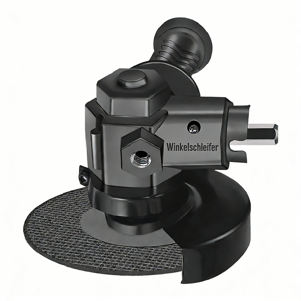 Winkelschleifer-Adapter für Bohrmaschinen – Multifunktionaler Umbausatz für Handbohrmaschine – Umrüstset zum Trennen & Schleifen – Inkl. Schutzhaube & Handgriff