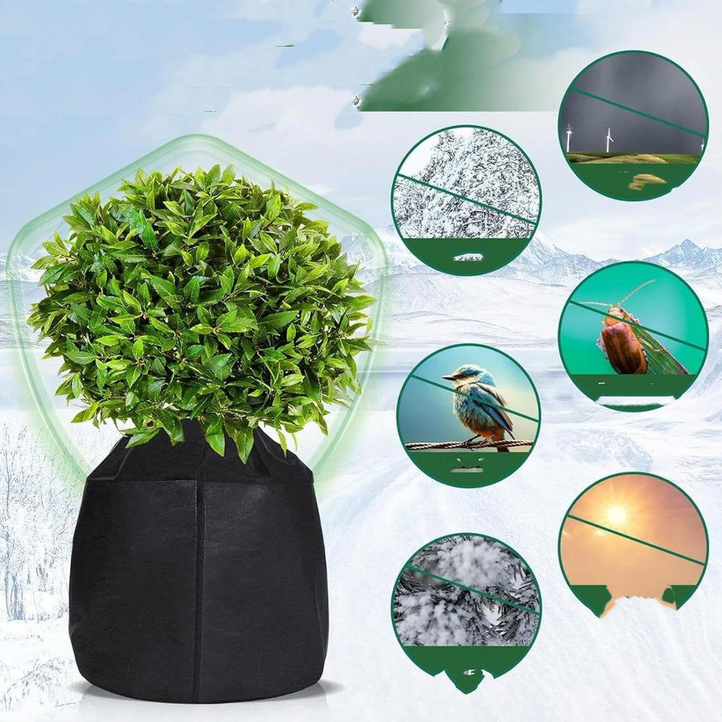 Winterschutz für Pflanzen & Bäume – Frostschutzvlies Haube – Wasserdicht & Atmungsaktiv – XL Pflanzenschutzhülle mit Reißverschluss & Kordelzug – Wiederverwendbar